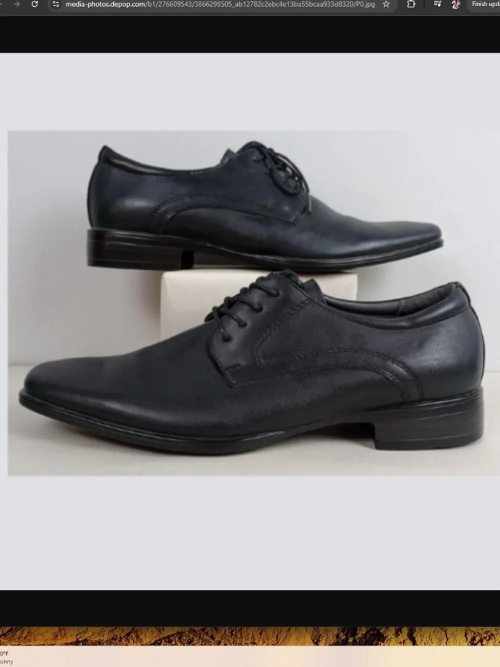 Apt 9 Mens 10.5 Med Cleveland Black Memory Foam Ortholite Derby Dress Shoes